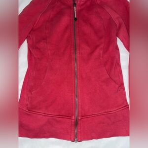 Red scuba full zip hoodie Lululemon